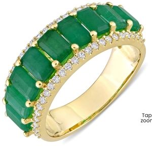 Touch of luxury emerald and diamond ring